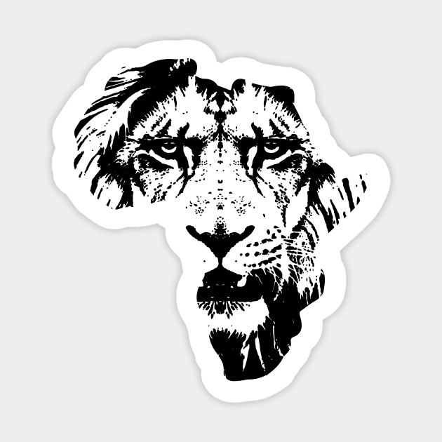 Retro Vintage Lion Face. Cool Zoo Animals Lovers Zoo Keeper Gift Black Live Matter African Pride Sticker by teemaniac